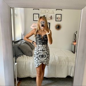 Shakuhachi Marble Bustiere Leather Dress